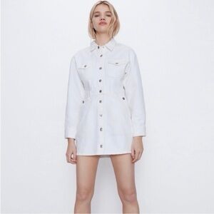 NWT Zara White Denim Dress Sz XS